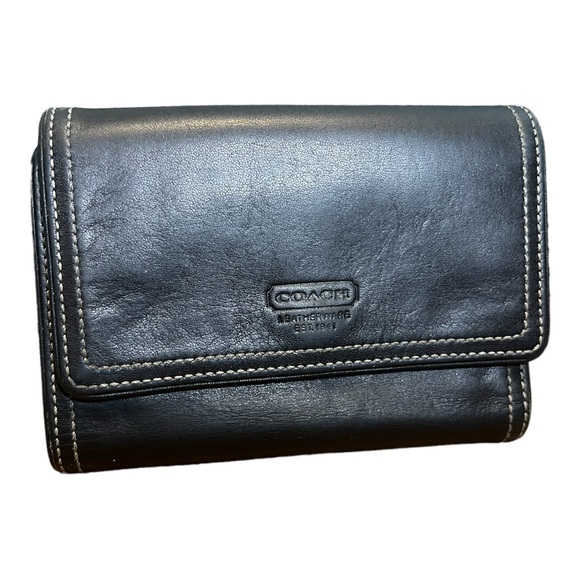 Coach Trifold Black Women’s Wallet Vintage - Picture 6 of 10